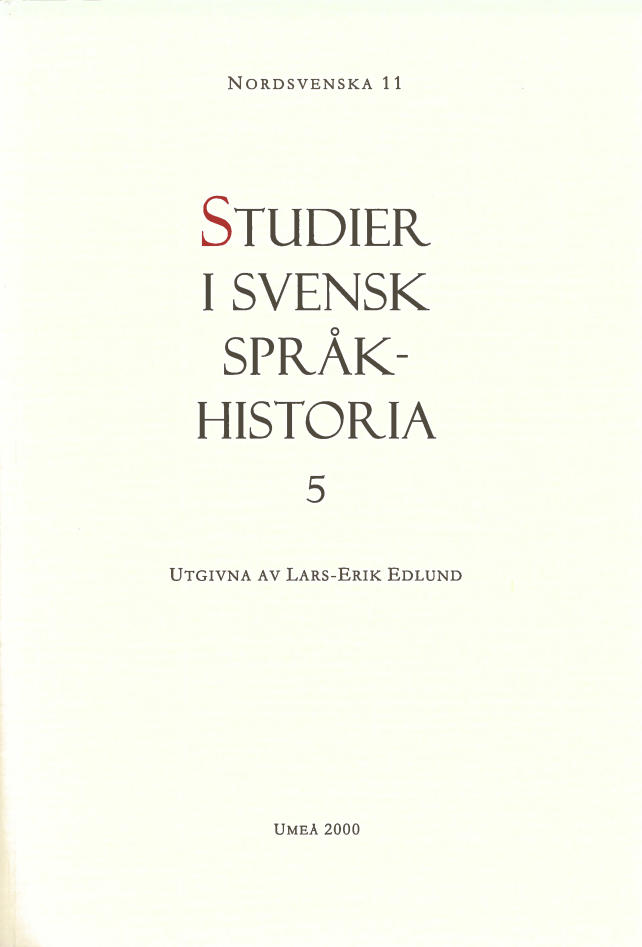 Studier i svensk språkhistoria 5